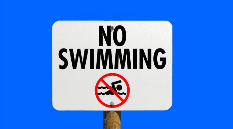 No Swimming Sign