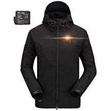 DEWBU Men's Soft Shell Heated Jacket with Battery Pack