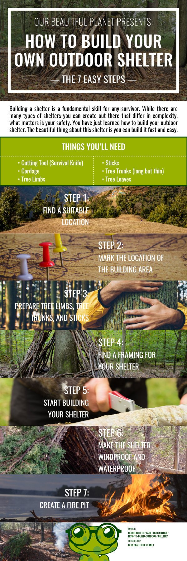7 Simple Steps To Build Your Own Outdoor Shelter | Our Beautiful Planet