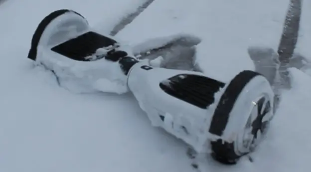 hoverboard in the snow